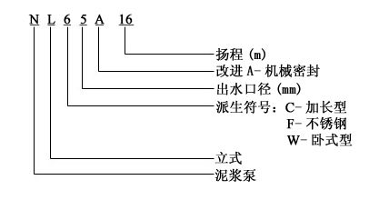 NL系列污水泥浆泵型号意义